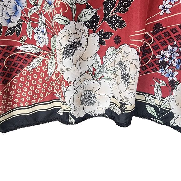 Johnny Was 100% Silk Crane Mallory Shirt Tunic Size XL Open Neckline Long Sleeve - Picture 9 of 11